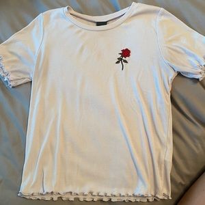 Purple cropped shirt